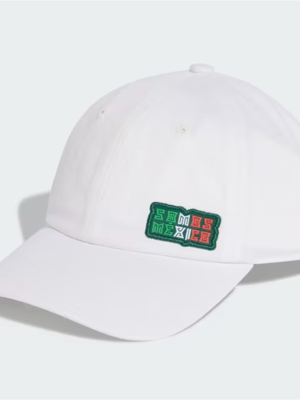 adidas White Cap with Green Trefoil Accent